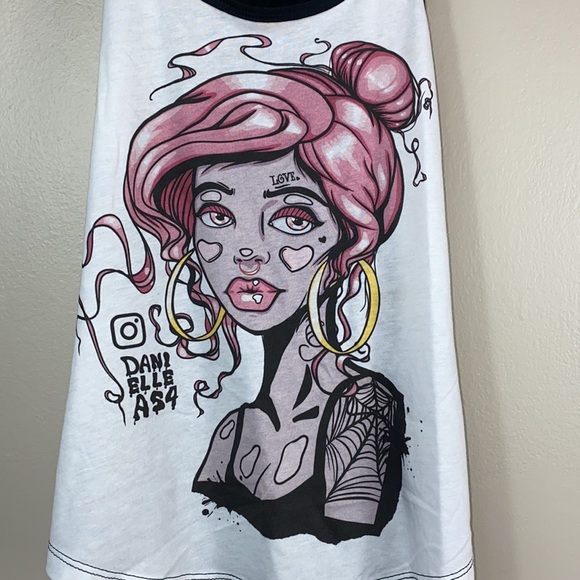 danielleas4 limited edition pink hair racer tank - Picture 2 of 6